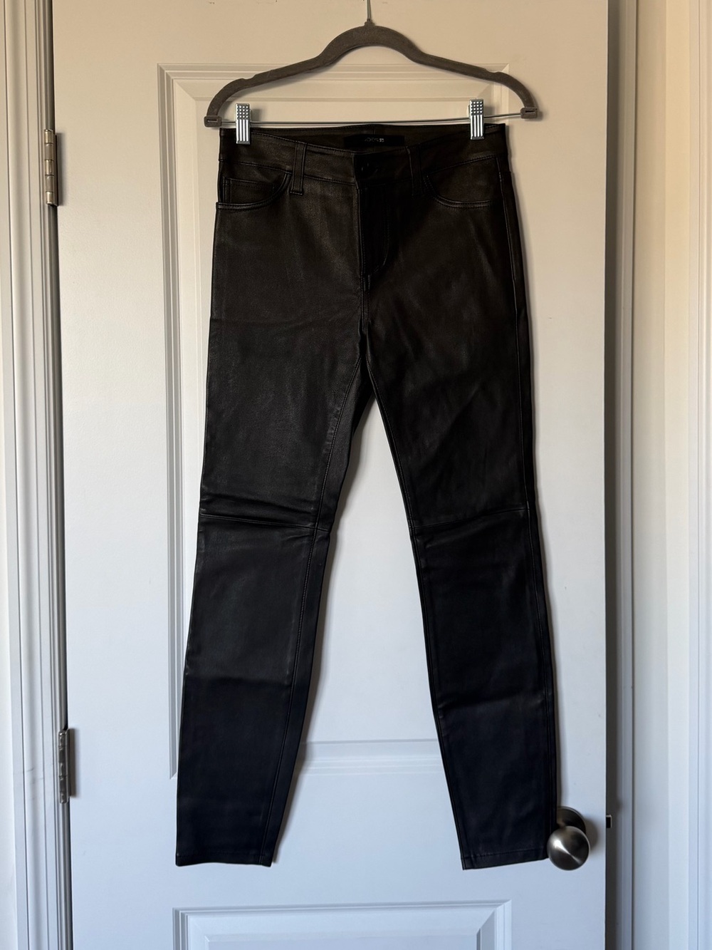 Joe's Jeans Black Lamb Leather Skinny Jeans